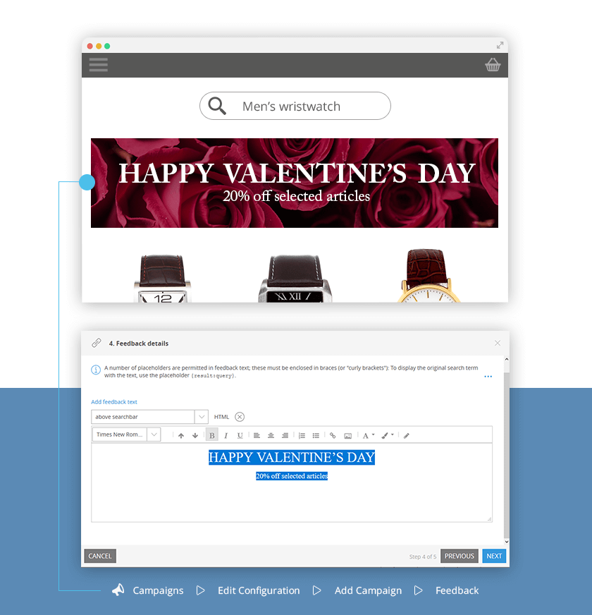 Easily create Valentine's Day merchandising campaigns