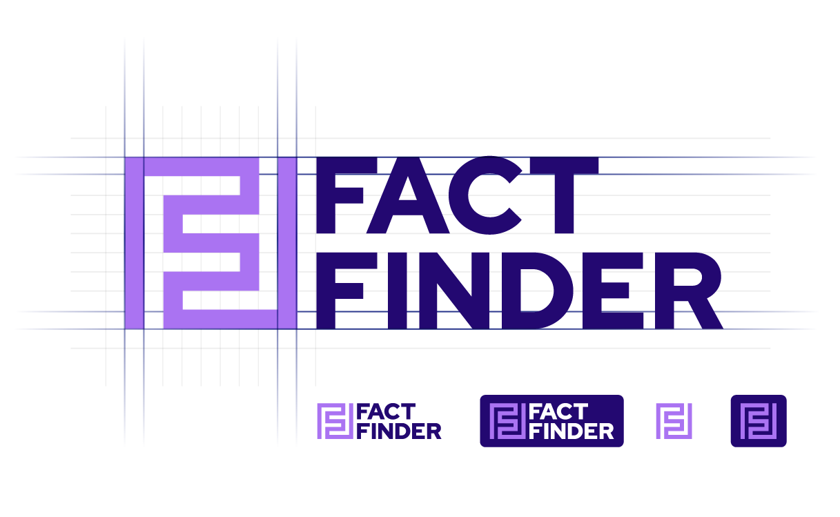 Logo von FactFinder, einem Anbieter von Lösungen für Online-Shops, in modernem Design und Farben.